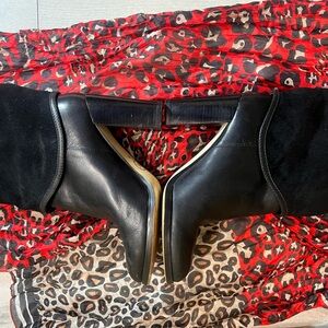 Michael Kors Fulton fold over leather boots with metal MK logo Size 7 1/2